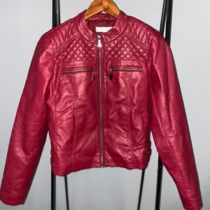 New York and Company Red Leather Jacket